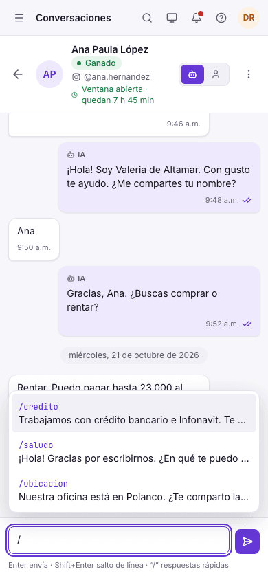 Braniia en un celular: un chat con respuestas rápidas